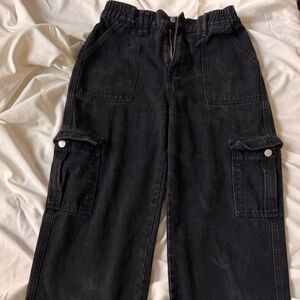 Black Cargo Jeans, Sz 26